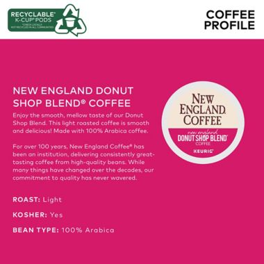 New England Coffee&reg; Donut Shop Blend&reg; Coffee Keurig&reg; K-Cup&reg; Pods 24-Count. View a larger version of this product image.