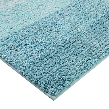 Fashion Ombre Stripe 20&quot; x 33&quot; Bath Rug in Aqua. View a larger version of this product image.