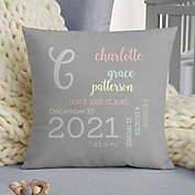 Modern All About Baby Girl Personalized 14&quot; Baby Throw Pillow