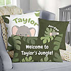 Alternate image 1 for Jolly Jungle Elephant Personalized 18&quot; Baby Velvet Throw Pillow