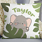 Alternate image 0 for Jolly Jungle Elephant Personalized 18&quot; Baby Velvet Throw Pillow