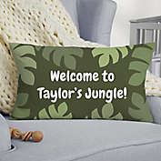 Jolly Jungle Elephant Personalized Lumbar Baby Velvet Throw Pillow