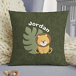Jolly Jungle Lion Personalized 14" Baby Throw Pillow