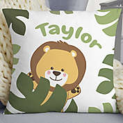 Jolly Jungle Lion Personalized 18&quot; Baby Velvet Throw Pillow