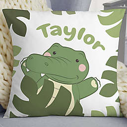 Jolly Jungle Alligator Personalized 18" Baby Throw Pillow