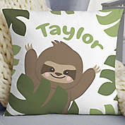 Jolly Jungle Sloth Personalized 18&quot; Baby Velvet Throw Pillow