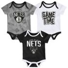Alternate image 0 for NBA Size 3-6M 3-Piece Brooklyn Nets Short Sleeve Bodysuit Set