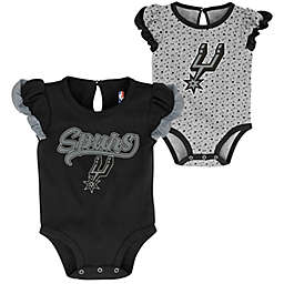 NBA 2-Pack San Antonio Spurs Scream & Shout Cotton Ruffle Short Sleeve Bodysuits