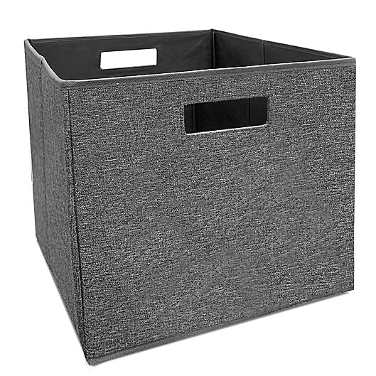 Alternate image 1 for Squared Away™ 13-Inch Collapsible Storage Bin in Charcoal Tweed
