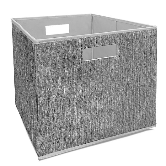 Alternate image 1 for Squared Away™ 13-Inch Collapsible Storage Bin in Grey Tweed