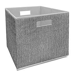 Squared Away™ 13-Inch Collapsible Storage Bin in Grey Tweed