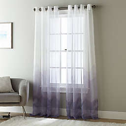 Stratford Park Julia Two-Tone 84-Inch Grommet Window Curtain Panel in White/Purple (Single)
