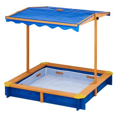 Teamson Kids Outdoor Summer Sand Box in Blue. View a larger version of this product image.