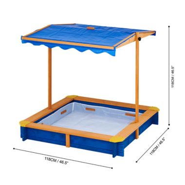 Teamson Kids Outdoor Summer Sand Box in Blue. View a larger version of this product image.