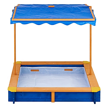 Teamson Kids Outdoor Summer Sand Box in Blue. View a larger version of this product image.
