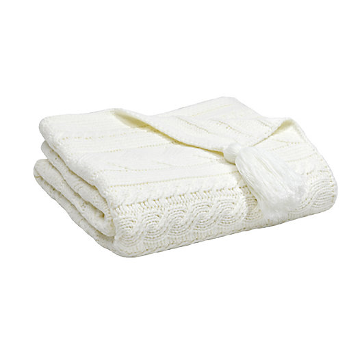 Alternate image 1 for Bee & Willow™ Chunky Cable Tassel Throw Blanket in Ivory