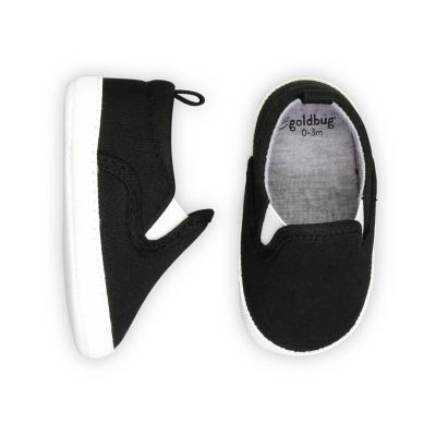 goldbug&trade; Size 0-3M Canvas Slip On Sneaker in Black