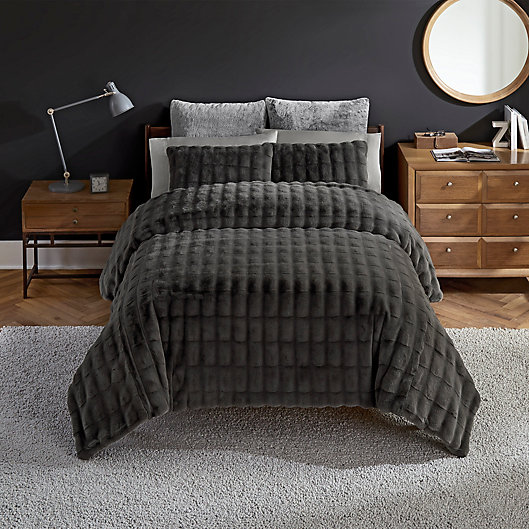 Alternate image 1 for UGG® Belle 3-Piece Comforter Set in Charcoal