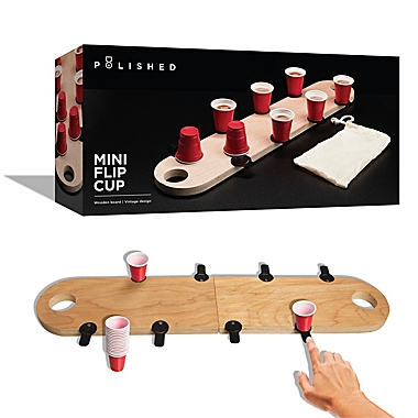 Polished Wooden Mini Flip Cup Drinking Game. View a larger version of this product image.