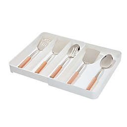 Squared Away™ Expandable Recycled Plastic Utensil Tray in Bright White
