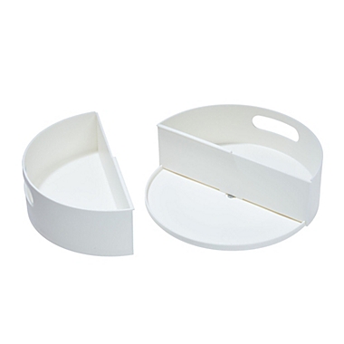 Squared Away&trade; Recycled Plastic Divided Turntable Cabinet Organizer in Bright White. View a larger version of this product image.
