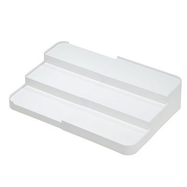 Squared Away&trade; 3-Tier Expandable Recycled Plastic Cabinet Organizer in Bright White. View a larger version of this product image.
