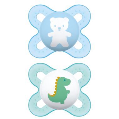 MAM Start Newborn to 2M Pacifier in Blue/Green (2-Pack). View a larger version of this product image.
