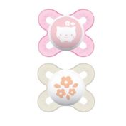 MAM Start Tender 2-Pack Pacifiers in Pink/Clear