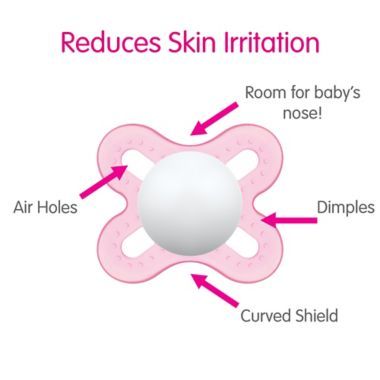 MAM Start Newborn 3-Pack Pacifiers in Pink. View a larger version of this product image.