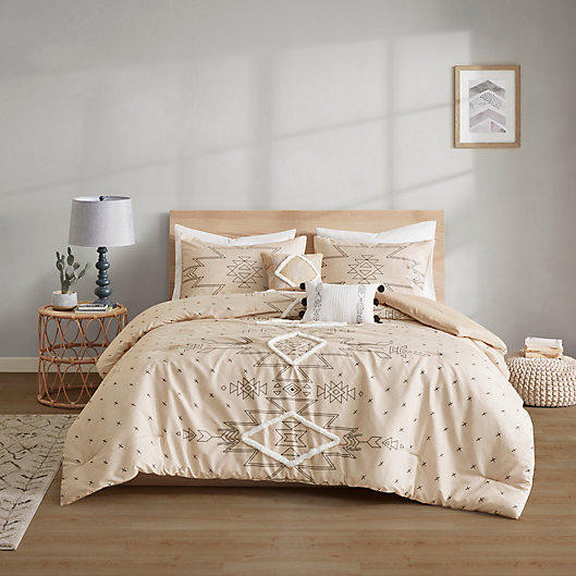 Alternate image 1 for Intelligent Design Tate Printed 4-Piece Twin/Twin XL Comforter Set With Chenille Trim in Natural