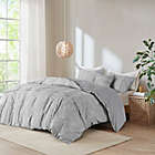 Alternate image 1 for Clean Spaces Dover Organic Cotton Oversized 5-Piece Full/Queen Comforter Cover Set in Grey