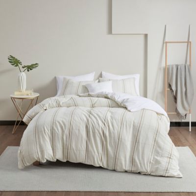 Clean Spaces Hollis Organic Cotton 5-Piece King/California King Comforter Cover Set in Taupe/Ivory