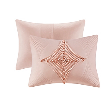 Madison Park Colette 4-Piece Full/Queen Comforter Set in Blush. View a larger version of this product image.