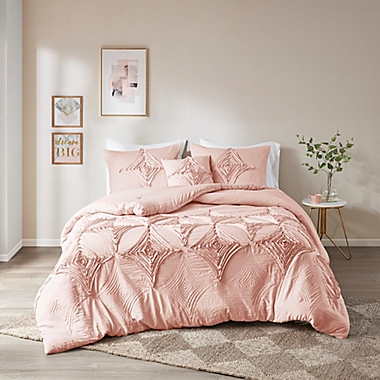 Madison Park Colette 4-Piece Full/Queen Comforter Set in Blush. View a larger version of this product image.