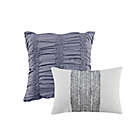 Alternate image 5 for Madison Park&reg; Schafer Cotton Clipped 5-Piece Full/Queen Comforter Set in Blue