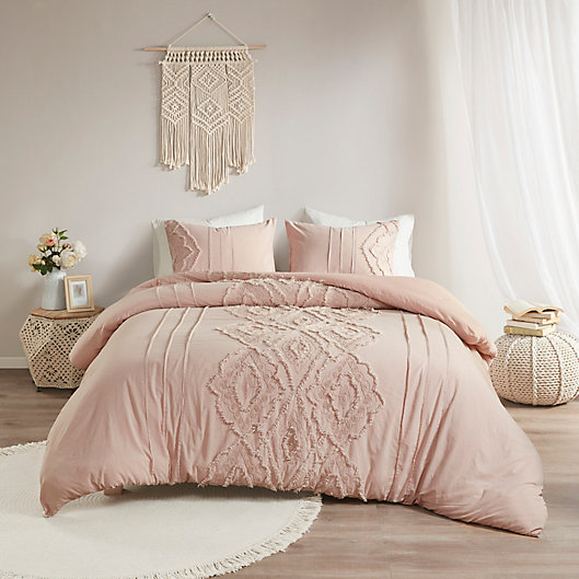 Alternate image 1 for Madison Park® Margot Cotton 3-Piece Full/Queen Comforter Set in Blush