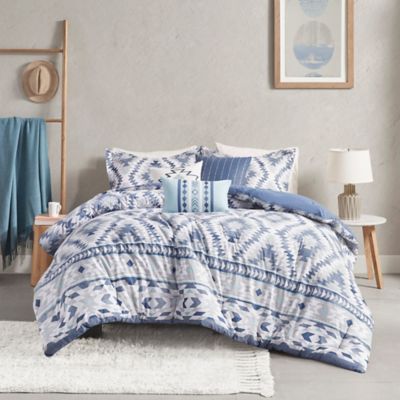 Madison Park Harding Cotton 7-Piece King Comforter Set in Blue