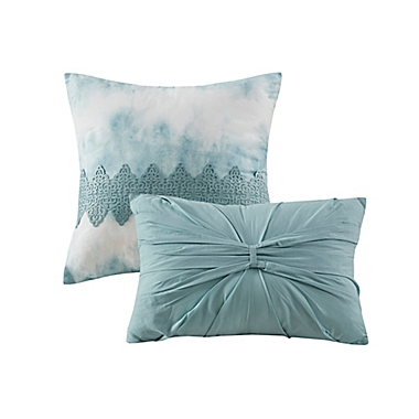 Madison Park&reg; Lila Cotton 5-Piece King/California King Comforter Set in Aqua. View a larger version of this product image.