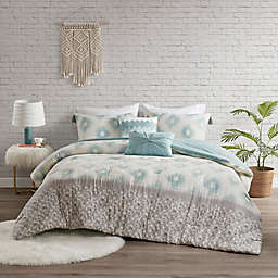 Madison Park® Lila Cotton 5-Piece Full/Queen Comforter Set in Aqua