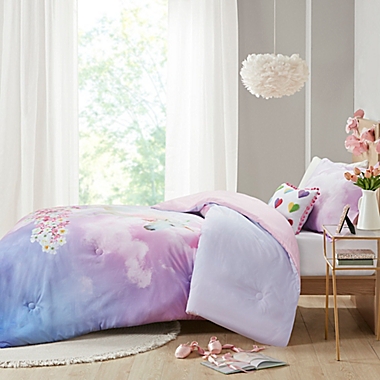 Mi Zone Kids 4-Piece Reversible Annabelle Unicorn Full/Queen Comforter Set in Purple. View a larger version of this product image.