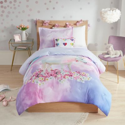 Mi Zone Kids Reversible Unicorn Comforter Set in Purple | Bed Bath & Beyond