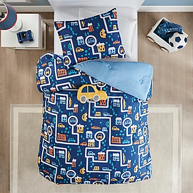Mi Zone Kids Reversible Brooks City Comforter Set in Navy. View a larger version of this product image.