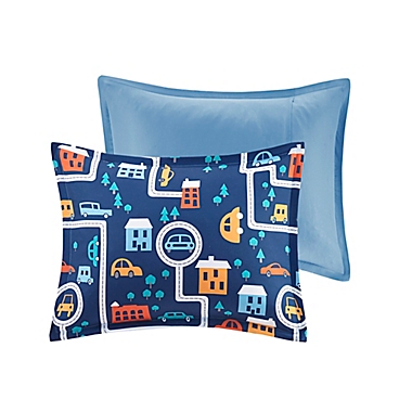 Mi Zone Kids Reversible Brooks City Comforter Set in Navy. View a larger version of this product image.