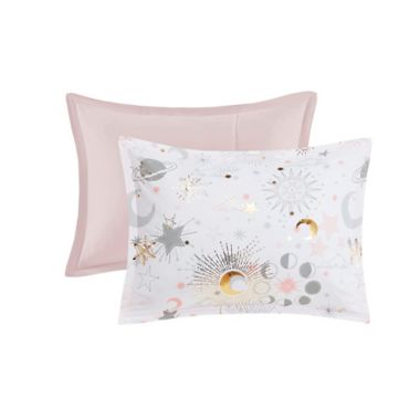 Mi Zone Kids Reversible Celia Printed Comforter Set in Blush/Gold. View a larger version of this product image.