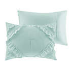 Alternate image 3 for Intelligent Design Kacie Solid 3-Piece Full/Queen Coverlet Set With Tufted Diamond Ruffles in Aqua