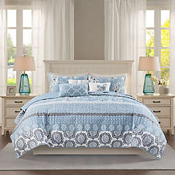 Madison Park® Willa 6-Piece Reversible Full/Queen Coverlet Set in Blue