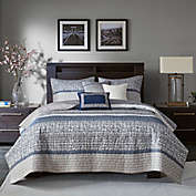 Madison Park Rhapsody Reversible Jacquard 6-Piece Full/Queen Coverlet Set in Navy