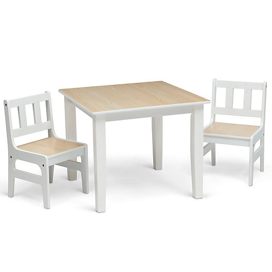 Alternate image 1 for Delta Children® 3-Piece Table and Chair Set in Natural/White
