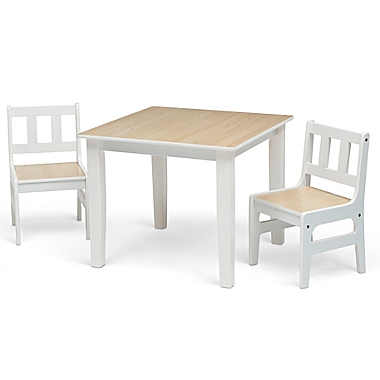 Delta Children&reg; 3-Piece Table and Chair Set in Natural/White. View a larger version of this product image.