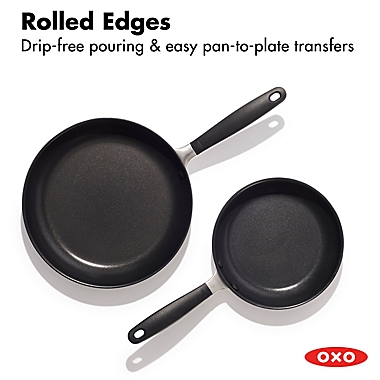 11.81 in BLK #016 OXO Softworks Non-Stick 2-Piece Frypan Skillet Set  10.24 in 